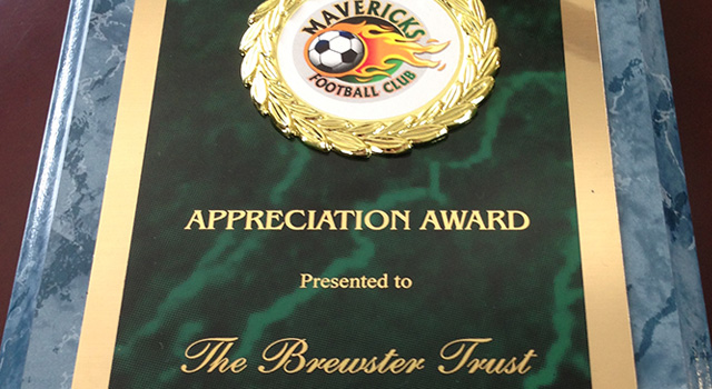 THE BREWSTER TRUST, football charity, Barbados